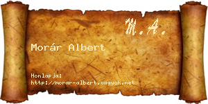 Morár Albert névjegykártya